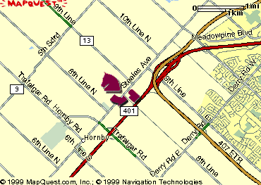 Halton School of Equitation Close Up Map